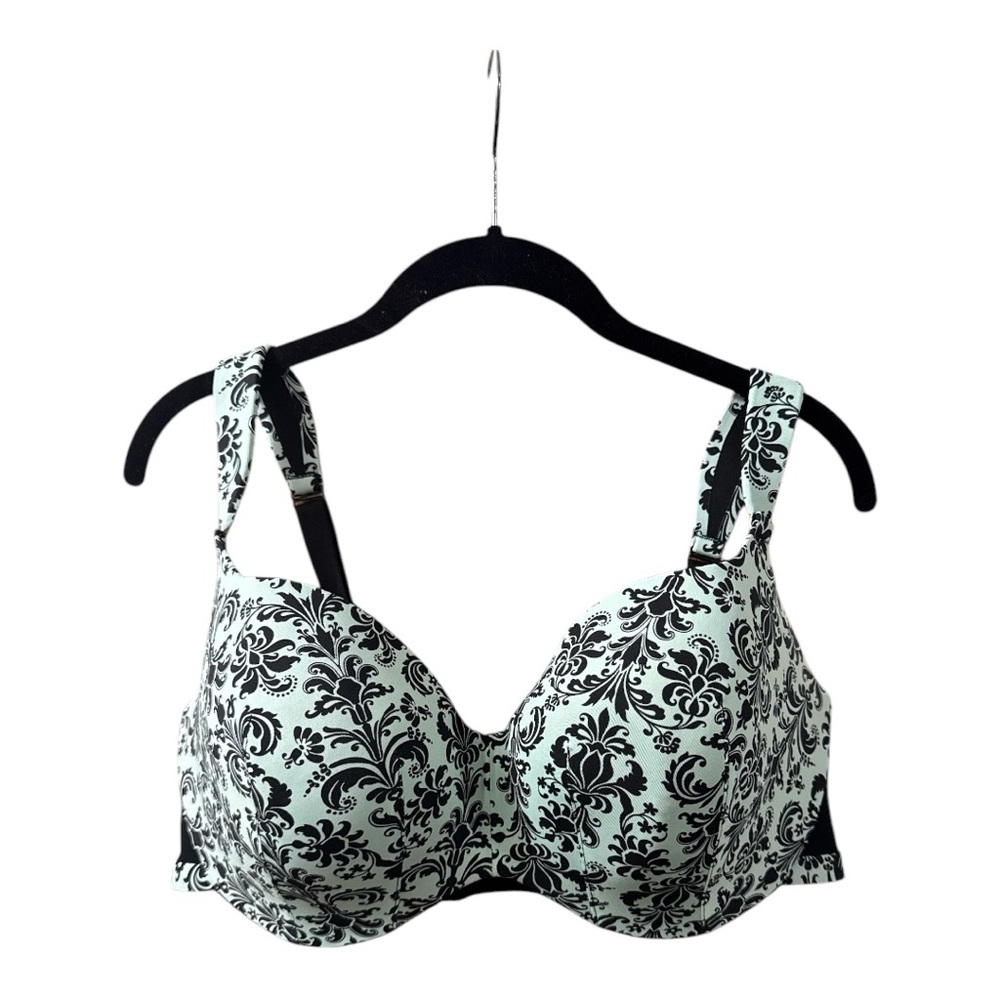 CACIQUE INTIMATES NWOT Lt Green Black Padded Underwire Bra 42DD Curvy Intimates
